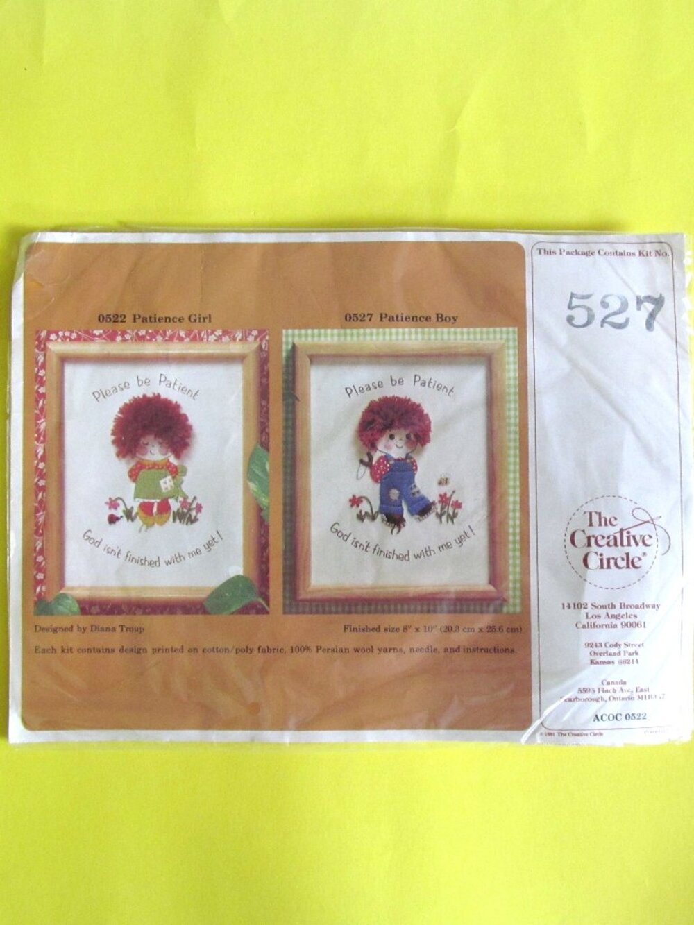 Vintage Needlepoint Kit Crewel Little Boy